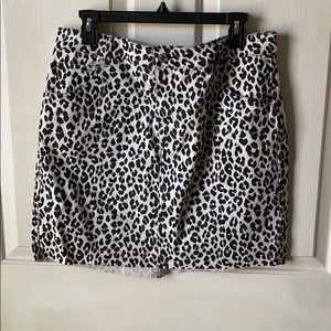 H&M Leopard print mini skirt size 14